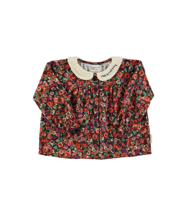 Peter pan collar blouse | Multicolor flowers  by Piupiuchick