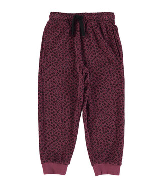 Piupiuchick Jogging pants | Aubergine w/ animal print  by Piupiuchick