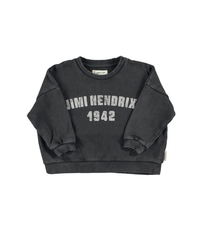 Sweatshirt |Faded black w/ "Jimi Hendrix" print  by Piupiuchick