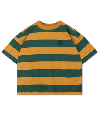 Repose ams boxy tee shirt gold country green block stripe by Repose ams