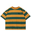boxy tee shirt gold country green block stripe by Repose ams