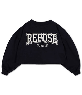 Repose ams crop heart sweater graphite night by Repose ams