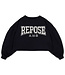 Repose ams crop heart sweater graphite night by Repose ams