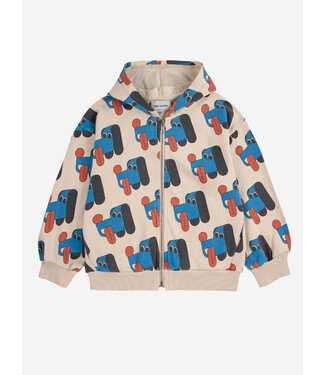 Bobo Choses Doggy Mate all over zipped hoodie  by Bobo Choses