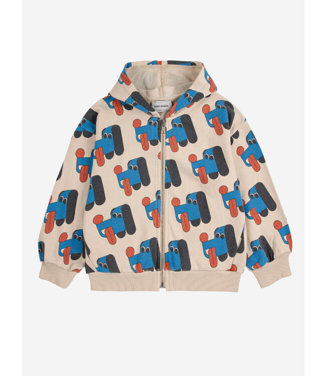 Doggy Mate all over zipped hoodie  by Bobo Choses