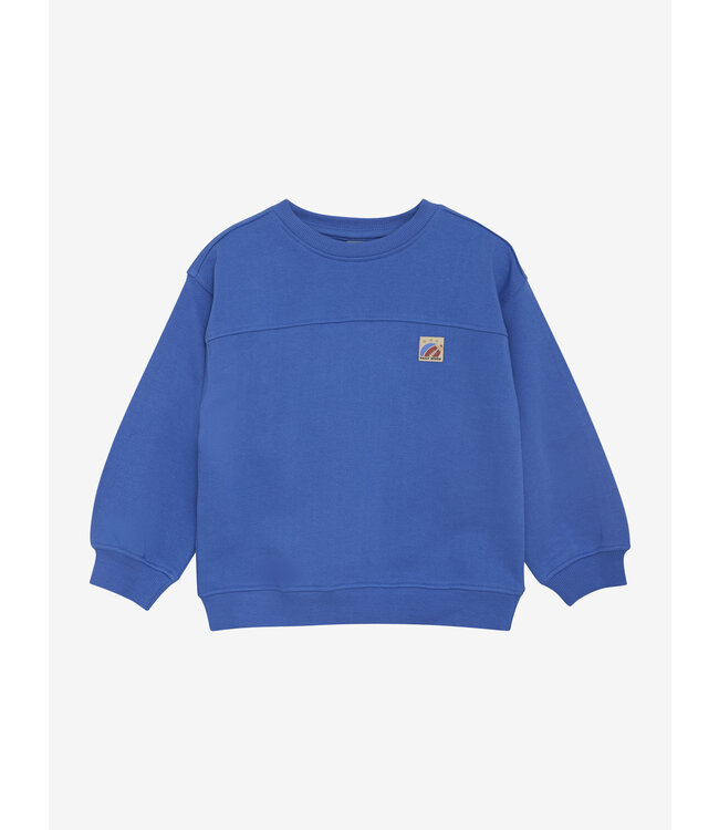 Oversized Sweater Textprint Dusty Kobalt by Daily7