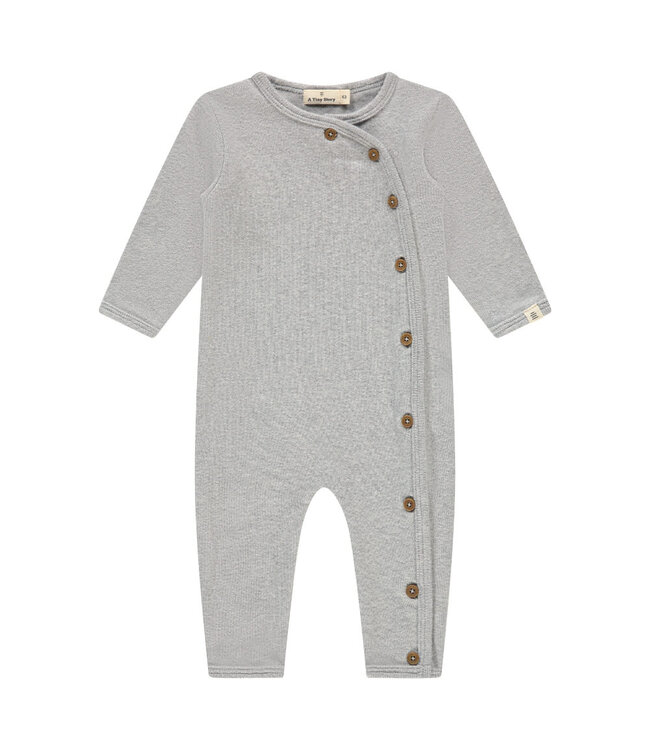 baby suit long sleeve light grey melange by A tiny story
