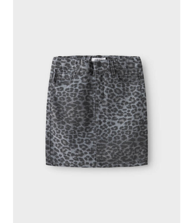 NKFSALLI TWILL HW SKIRT 5422-TD N Night Owl GREY LEOPARD by Name it