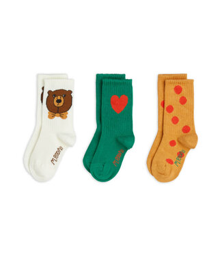 Mini Rodini Bear 3-pack socks  by Mini Rodini