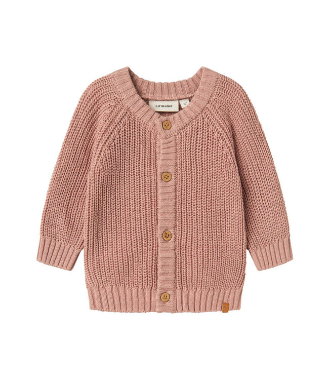 NBNEMLEN LS KNIT CARD LIL NOOS Misty Rose by Lil' Atelier