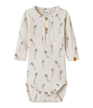 Lil' Atelier NBMGAVO ELM LS SLIM BODY LIL NOOS Turtledove KITES by Lil' Atelier