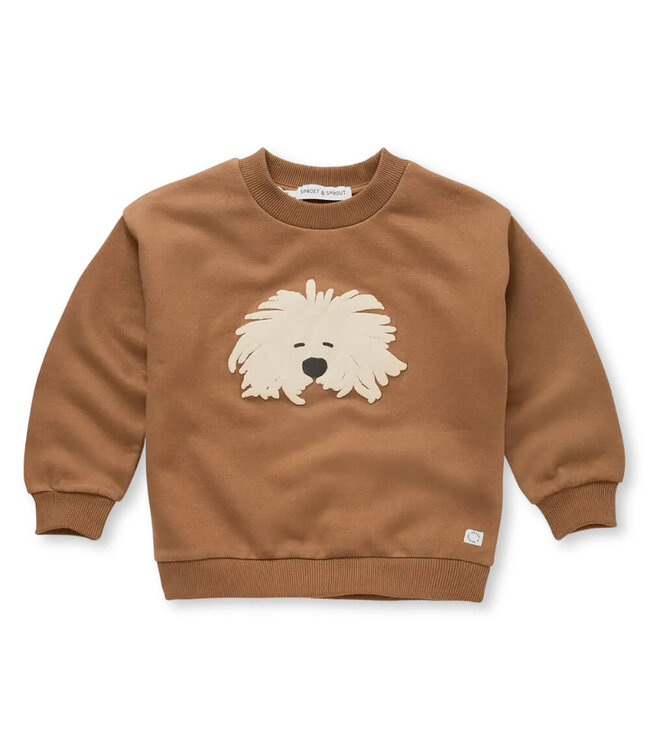 Sweatshirt moustache dog Mocca by Sproet & Sprout