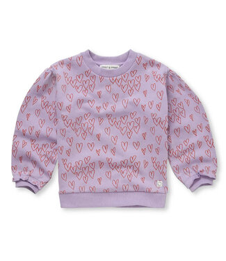 Sproet & Sprout Sweatshirt hearts print  Lavender by Sproet & Sprout Sproet & Sprout Sweatshirt hearts print  Lavender by Sproet & Sprout