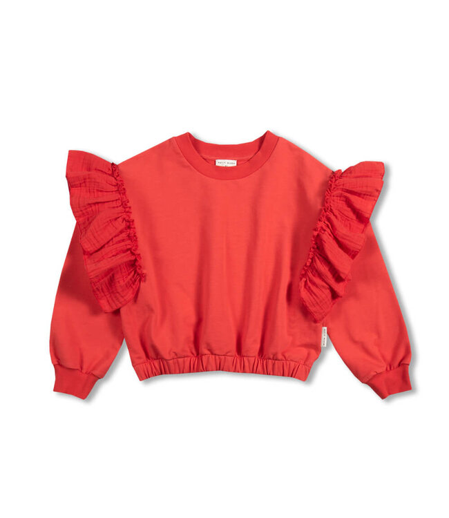 Romantic Ruffle Sweater Cayenne by Petit Blush