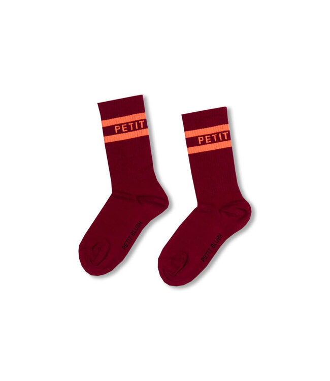 Sport Socks  Bordeaux/Orange by Petit Blush