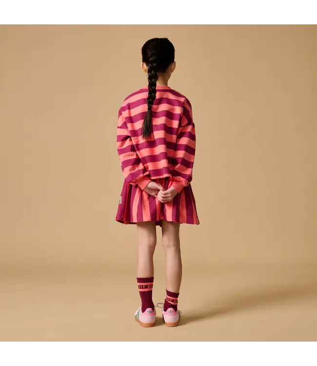 Ruffle Skirt Stripe Peach/Beaujolais by Petit Blush