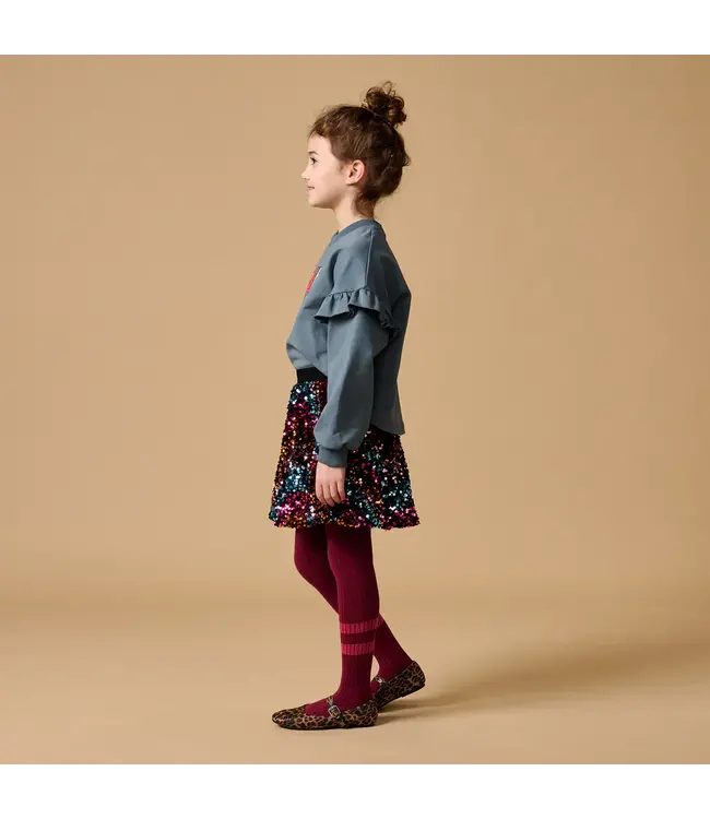 June Ruffle Sweater Stormy Weather by Petit Blush