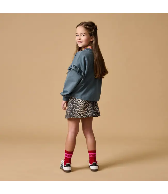 June Ruffle Sweater Stormy Weather by Petit Blush