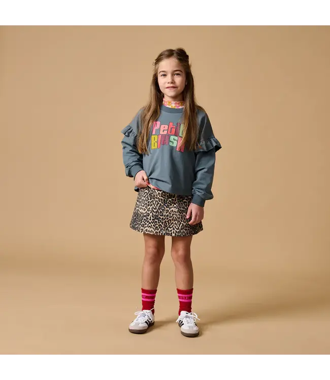 June Ruffle Sweater Stormy Weather by Petit Blush