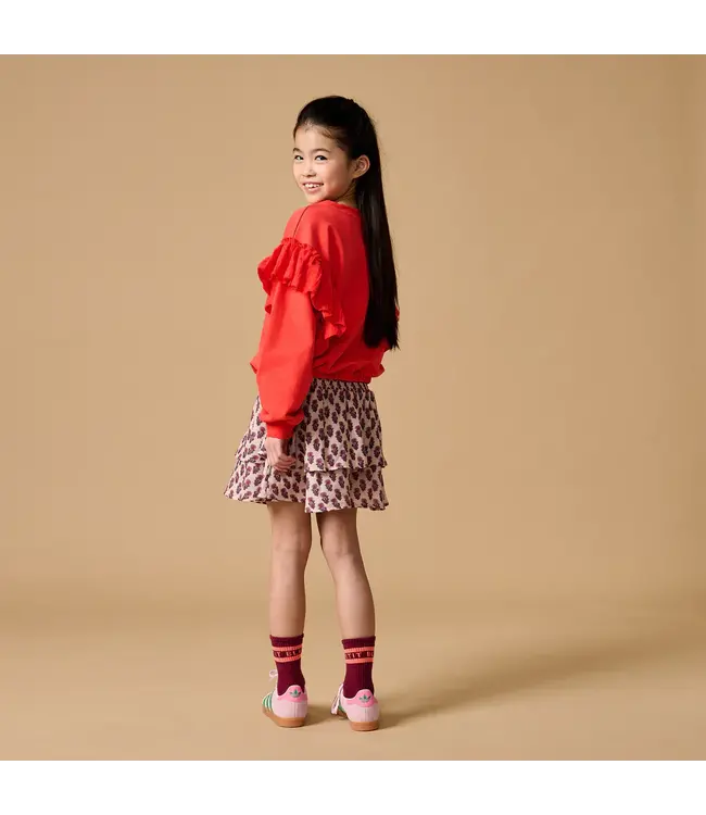 Romantic Ruffle Sweater Cayenne by Petit Blush