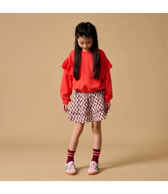 Romantic Ruffle Sweater Cayenne by Petit Blush