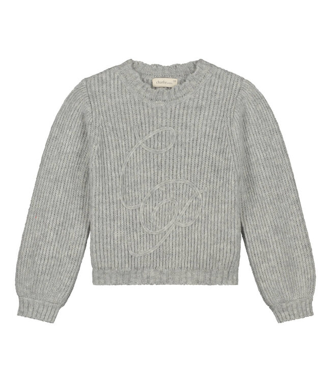 Hudson Sweater Grey Melange by Charlie Petite