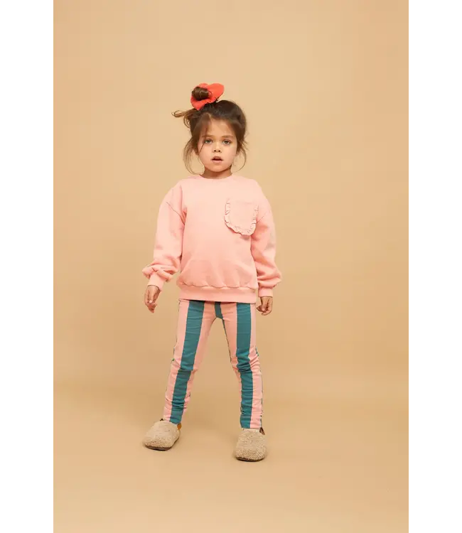 Winter legging block stripe Peach parfait by Sproet & Sprout