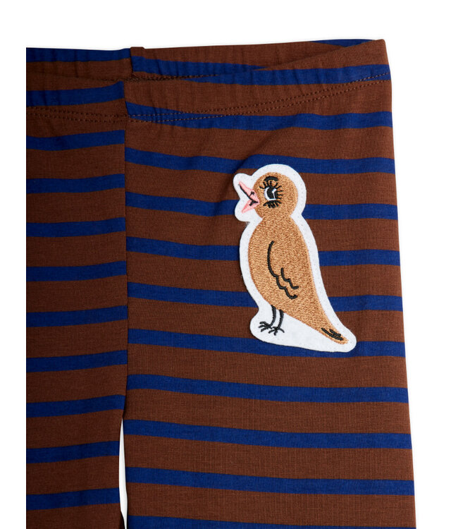 Stripe bird patch leggings  by Mini Rodini