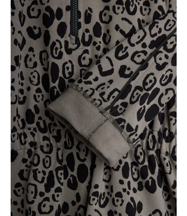 Leopard aop brushed jersey ls dress  by Mini Rodini