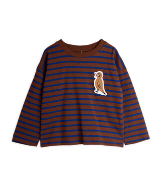Mini Rodini Stripe bird patch ls tee  by Mini Rodini