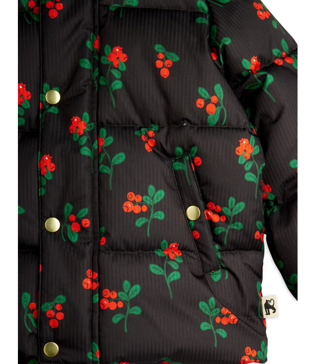 Lingonberries aop hooded puffer  by Mini Rodini