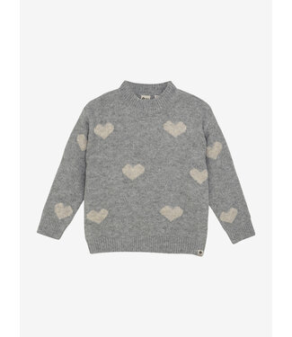 Daily7 Knitted Sweater Heart Medium Grey Melange by Daily7