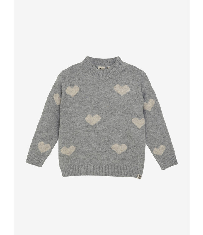 Knitted Sweater Heart Medium Grey Melange by Daily7
