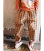 CORDUROY WIDE PANTS TOASTED  CHECKS by Lötiekids