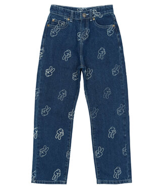 The New TNPewter Loose Fit Jeans Medium Blue Denim AOP by The New