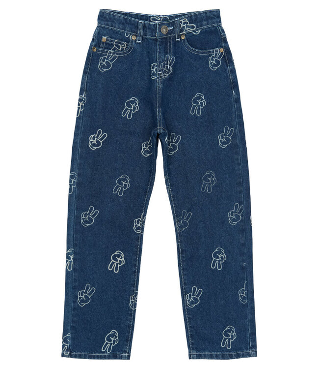 TNPewter Loose Fit Jeans Medium Blue Denim AOP by The New