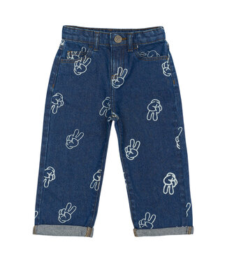 The New TNSTProsper Wide Jeans Medium Blue Denim AOP by The New