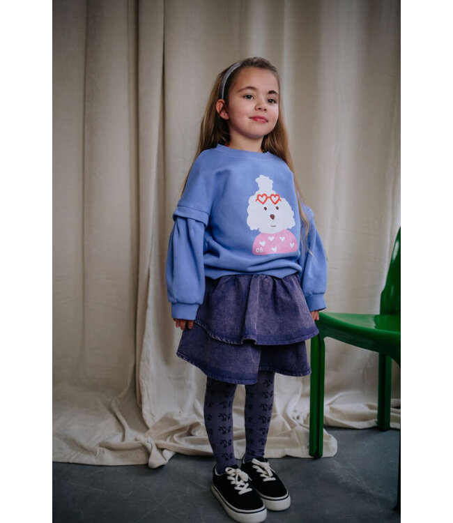 SNAPPY DENIM SKIRT PURPLE  by Daily Brat