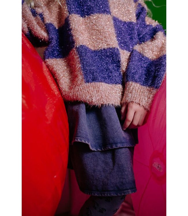 SNAPPY DENIM SKIRT PURPLE  by Daily Brat