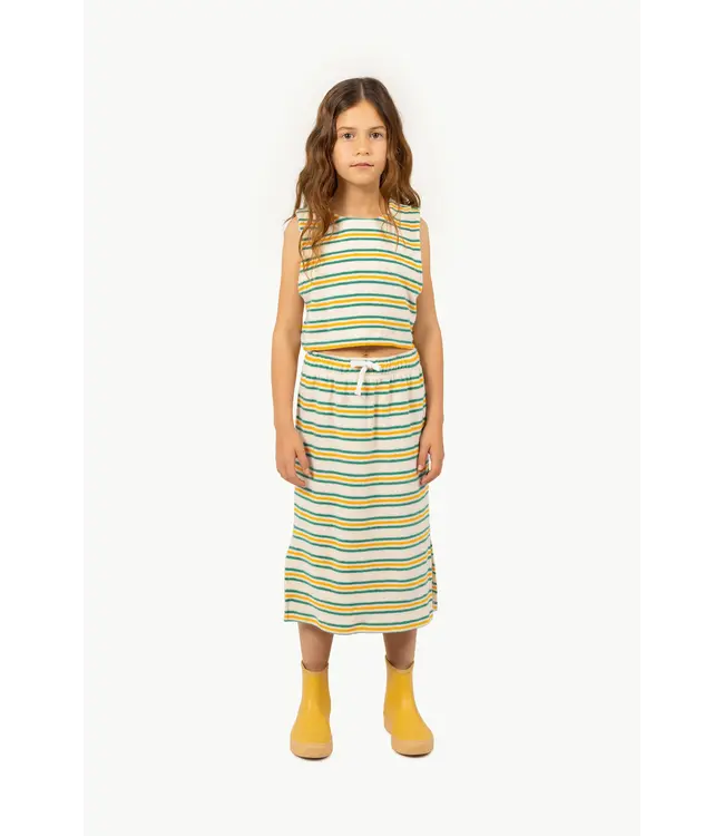 STRIPES MULTICOLOR SLEEVELESS TEE light cream by Tiny cottons