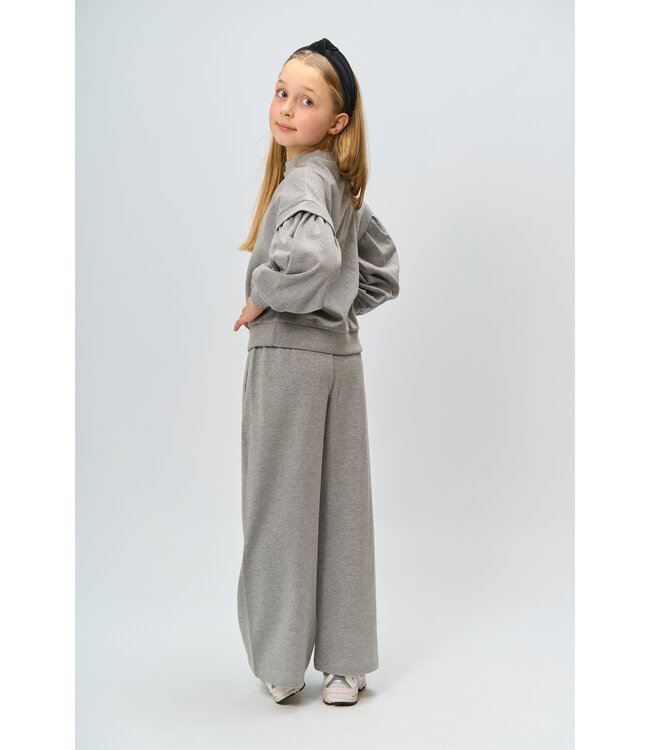 TNRenata Wide Glitter Sweatpants Light Grey Melange by The New