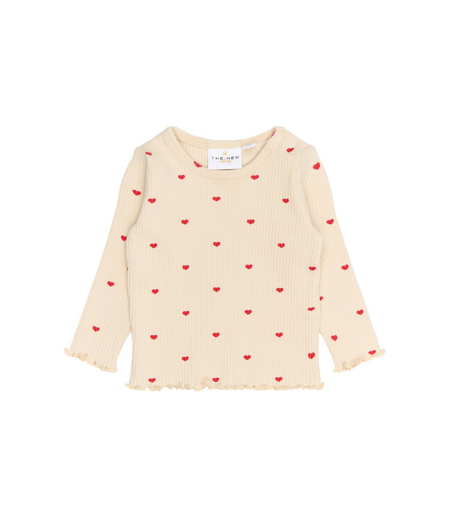 TNSBRhea L_S Rib Tee Gardenia AOP by The New