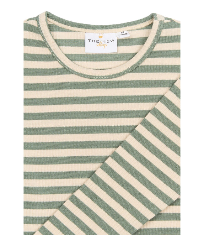 TNSTFro L_S Rib Tee Lily Pad Striped by The New