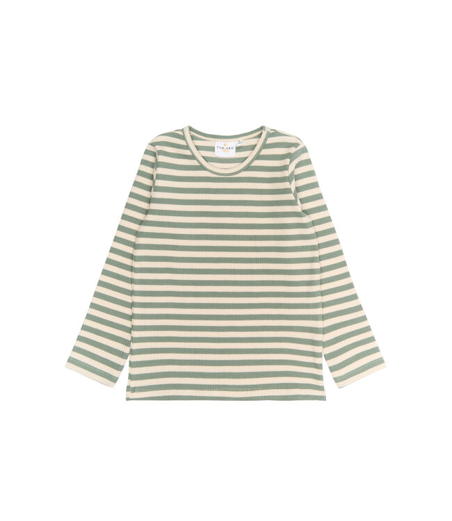 TNSTFro L_S Rib Tee Lily Pad Striped by The New