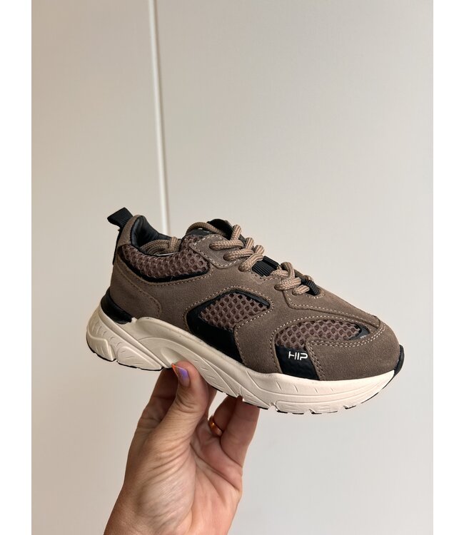 Sneaker taupe combi by Hip shoestyle