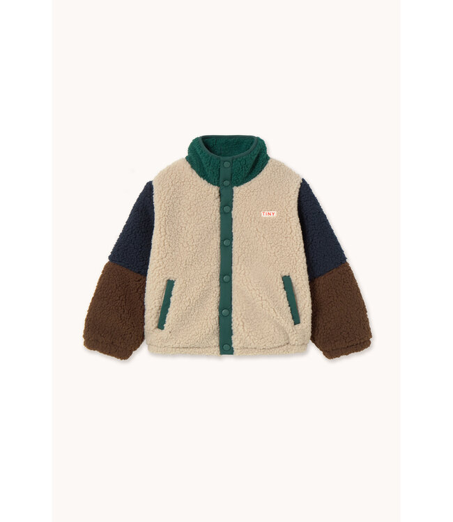 Color Block Polar Sherpa Jacket  by Tiny Cottons