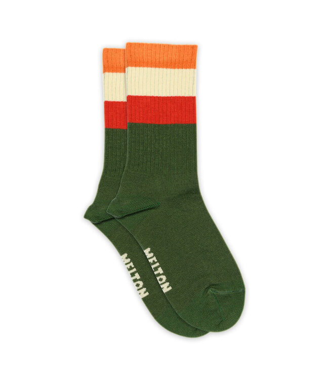 Wide stripes socks Elm Green by Melton
