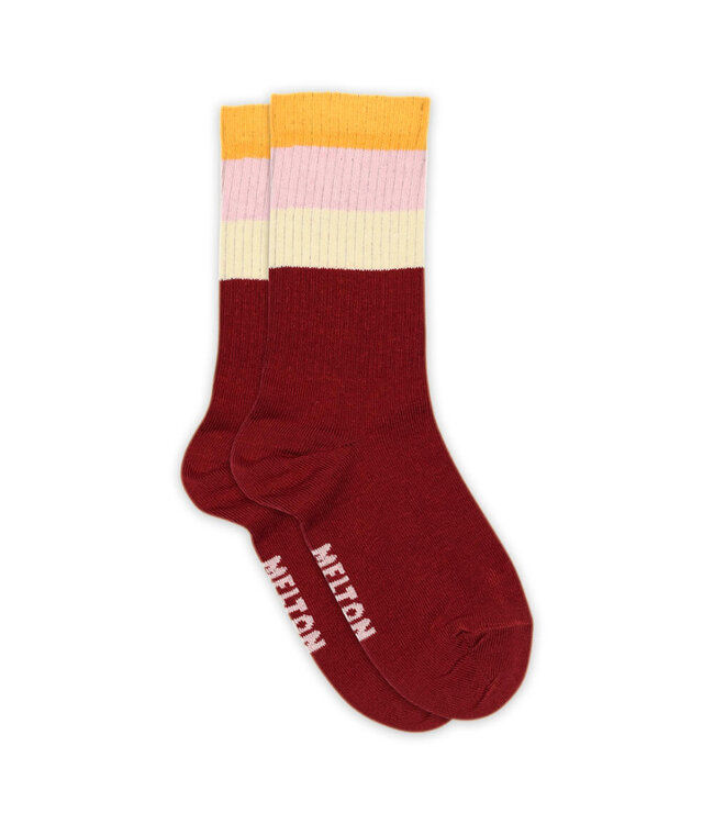 Wide stripes socks Sundried Tomato by Melton