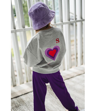 Salty Stich Salty sweater hearts grey by Salty Stich