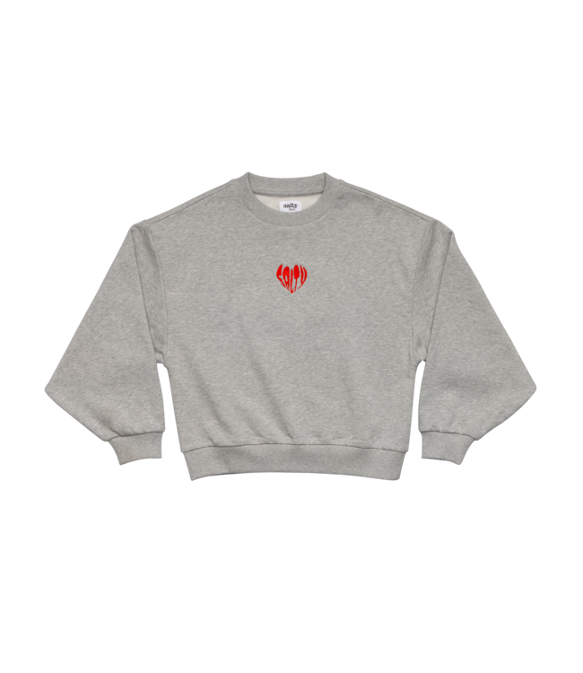 Salty sweater hearts grey by Salty Stich